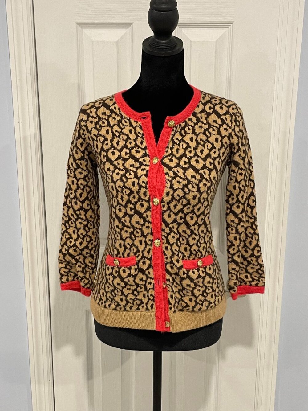 GAP Kids Leopard Knit Cardigan XXL 14-16